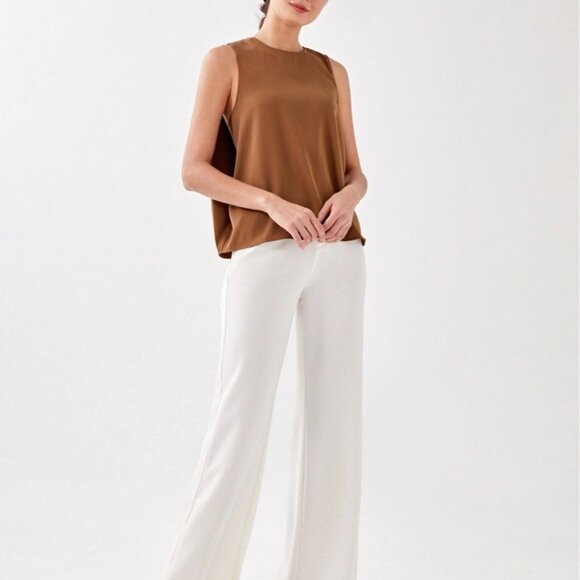 Love Bonito Anitra Drape Tank Top Brown - Picture 3 of 3